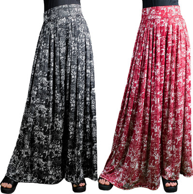 AarifGarment Flared Women Black, Maroon Trousers