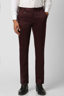 V DOT BY VAN HEUSEN Skinny Fit Men Maroon Trousers