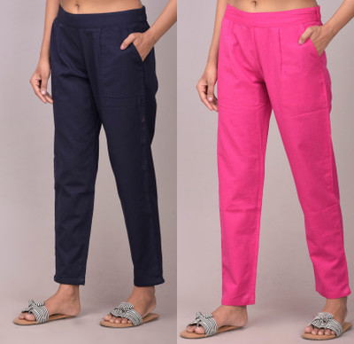 Tanusiya Regular Fit Women Blue, Pink Trousers