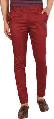 AD & AV Regular Fit Men Maroon Trousers