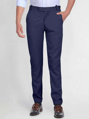 GOPUNJ Regular Fit Men Dark Blue Trousers