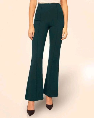 NT CLOTHING Flared Women Green Trousers