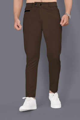Kishan creation Regular Fit Men Brown Trousers