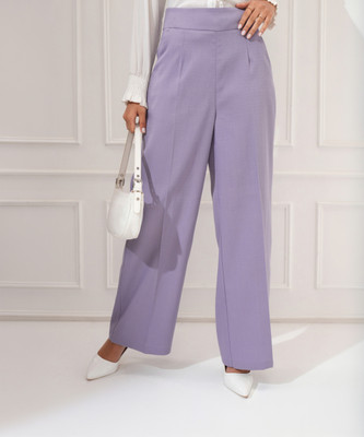 Tokyo Talkies Flared Women Purple Trousers