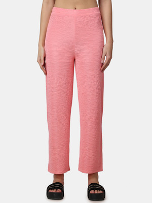 POPWINGS Regular Fit Women Pink Trousers