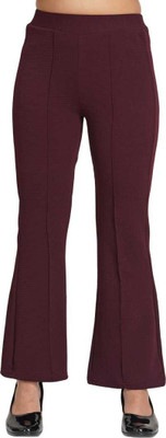 Lapza Regular Fit Women Maroon Trousers