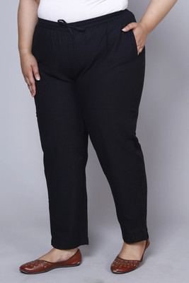 AAVONI Regular Fit Women Black Trousers