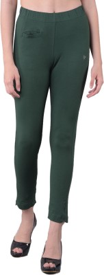 Comfort Lady Regular Fit Women Dark Green Trousers