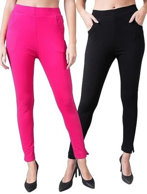 Eyba Comfort Fit Women Pink Trousers