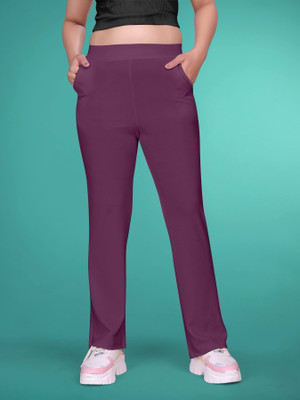 Hercill Comfort Fit Women Purple Trousers