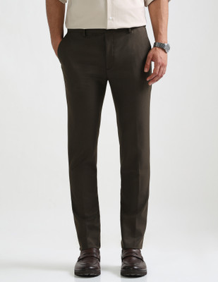 Arrow Newyork Slim Fit Men Brown Trousers
