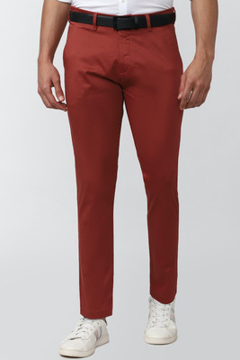 PETER ENGLAND Skinny Fit Men Maroon Trousers