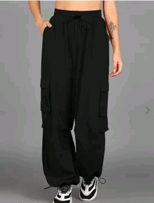 farukhi creation Loose Fit Women Black Trousers