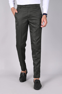 MANCREW Regular Fit Men Dark Green Trousers
