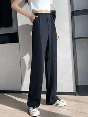 Kidoferia Comfort Fit Women Black Trousers