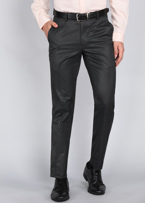 PETER ENGLAND Regular Fit Men Black Trousers