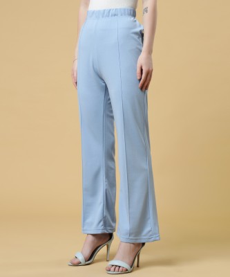 FUBACK Regular Fit Women Light Blue Trousers