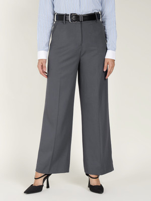 Hancock Straight Fit Women Grey Trousers