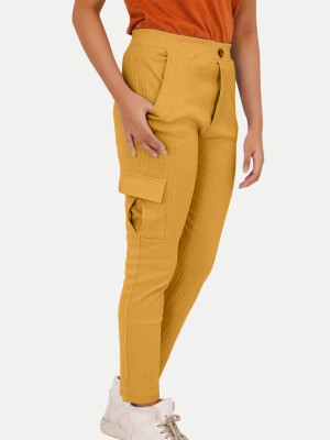 radprix Regular Fit Women Yellow Trousers