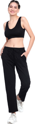 BLUE STAR SHARK Slim Fit Women Black Trousers