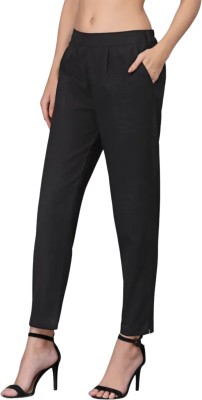 Oxinexx Regular Fit Women Black Trousers