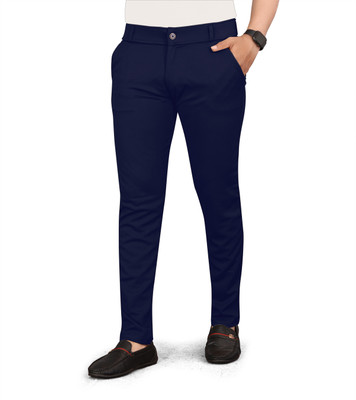 GAUMUKHI CREATION Slim Fit Men Blue Trousers