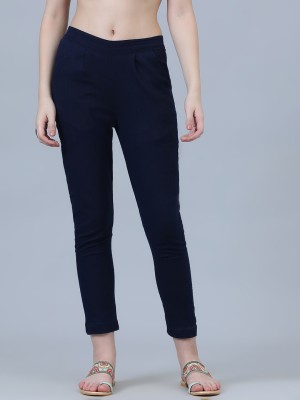 blue lemon Slim Fit Women Blue Trousers