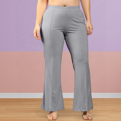 Trouserwala Loose Fit Women Grey Trousers