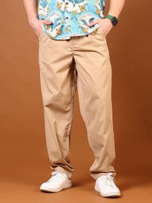 V-MART Loose Fit Men Beige Trousers
