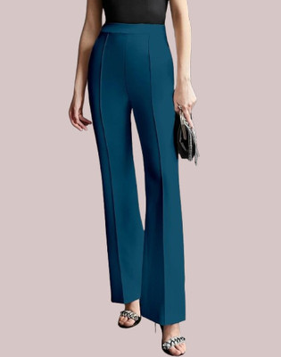 HouseOfCommon Regular Fit Women Blue Trousers