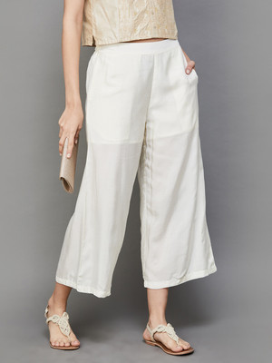Melange by Lifestyle Regular Fit Women White Trousers