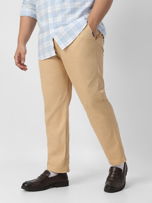 Urbano Plus Regular Fit Men Beige Trousers