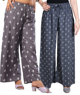 CHHAWARI Flared Women Grey Trousers