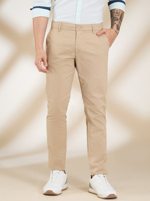 BEING HUMAN Slim Fit Men Beige Trousers