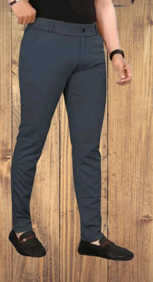 CIVIRASTTYLE Slim Fit Men Grey Trousers