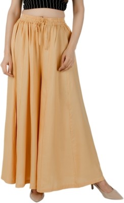 AARMAD Flared Women Gold Trousers