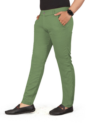 Nortex Slim Fit Men Green Trousers