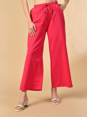 ADRIANA Regular Fit Women Red Trousers