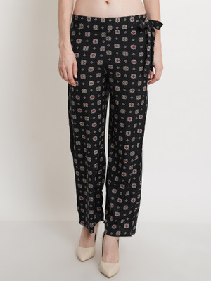 POPWINGS Relaxed Women Black Trousers