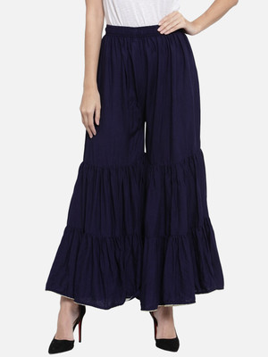 Moda Rapido Flared Women Blue Trousers