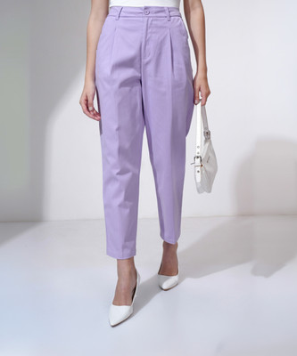Tokyo Talkies Regular Fit Women Purple Trousers