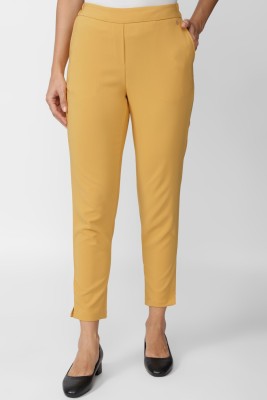 VAN HEUSEN Slim Fit Women Yellow Trousers