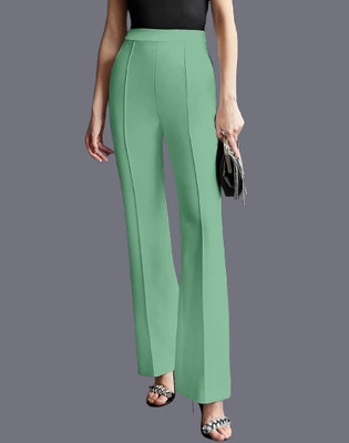 HouseOfCommon Regular Fit Women Light Green Trousers