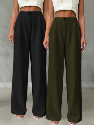 CILIMILI Relaxed Women Black Trousers