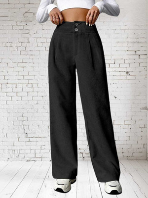 Aarya Fashion Regular Fit Women Black Trousers