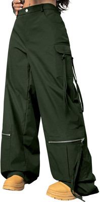Leriya Fashion Loose Fit Women Green Trousers