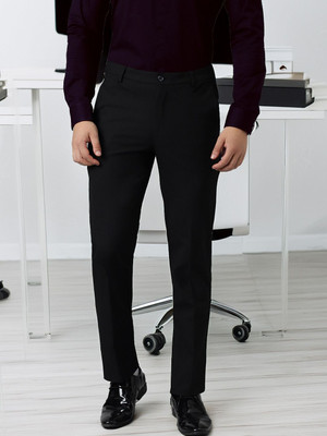 SUBTRACT Slim Fit Men Black Trousers