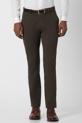 PETER ENGLAND Slim Fit Men Brown Trousers