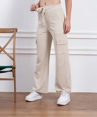Pop Stitch Regular Fit Women Beige Trousers