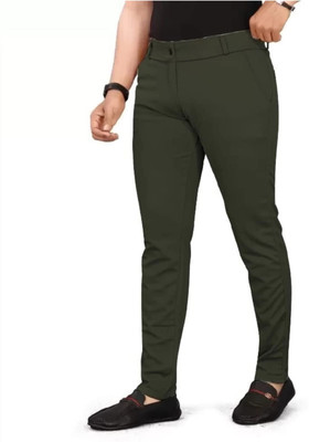 We Perfect Slim Fit Men Green Trousers